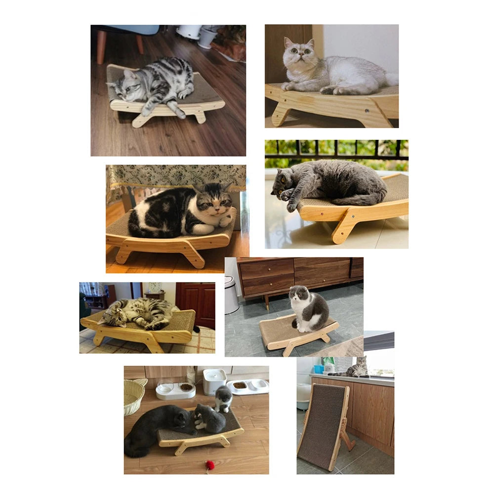 Solid Wood Framed Cat Scratcher