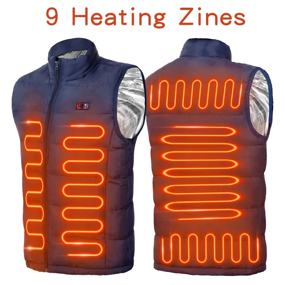 9 Heated Vest Zones Electric Heated Jacket